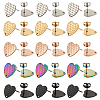 30Pcs 5 Colors Ion Plating(IP) Heart Shape 304 Stainless Steel Stud Earring Findings EJEW-UN0001-68-1