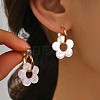 Iron with Acrylic Hoop Dangle Earrings FS-WG3A8DA-01-1