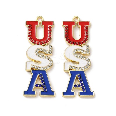 Independence Day Alloy Enamel Pendants LS-ENAM-I069-01G-06-1