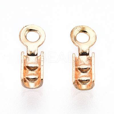 Brass Folding Crimp Ends X-KK-Q735-75G-1