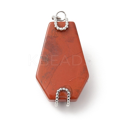 Natural Red Jasper Pendants G-G870-09P-03-1