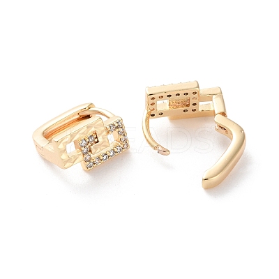Rack Plating Brass Clear Cubic Zirconia Hoop Earrings EJEW-S241-06G-1