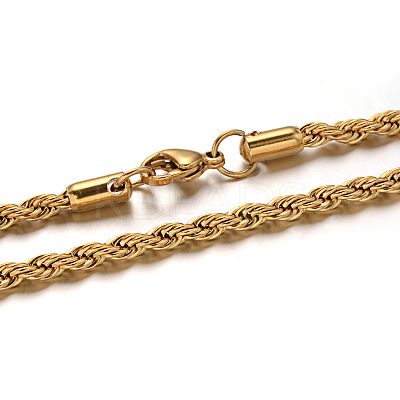 304 Stainless Steel Rope Chain Necklaces NJEW-M151-26G-1