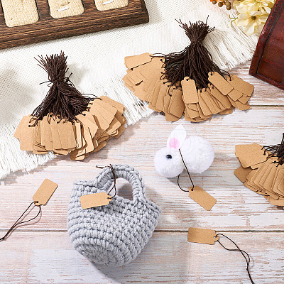 500Pcs Kraft Paper Blank Price Tags with Cord CDIS-TA0001-44-1