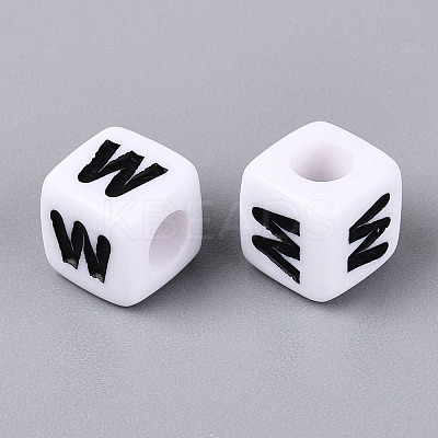 Opaque Acrylic Beads SACR-N020-04A-W-1