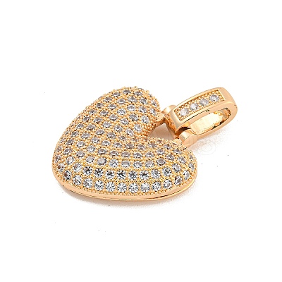 Brass Micro Pave Clear Cubic Zirconia Pendants KK-B099-01G-V-1