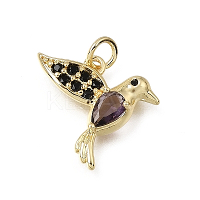 Brass Micro Pave Colorful Cubic Zirconia Pendants CU-L001-09G-01-1
