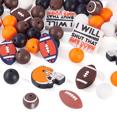 60Pcs Food Grade Eco-Friendly Silicone Beads SIL-TA0002-87-1