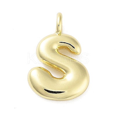 Rack Plating Brass Balloon Letter Pendants KK-C050-01G-S-1