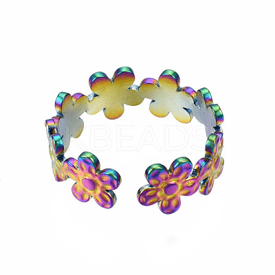 Flower Cuff Rings RJEW-N038-007-1