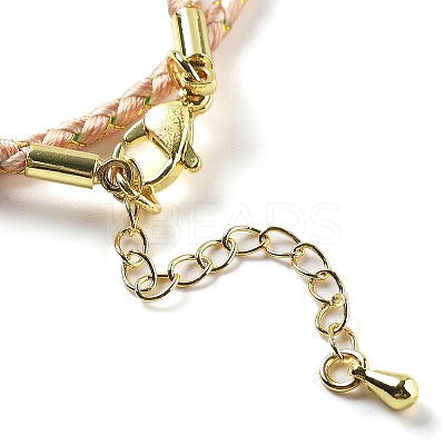 Polyester Cord Braided Necklace Makings MAK-L043-03G-08-1