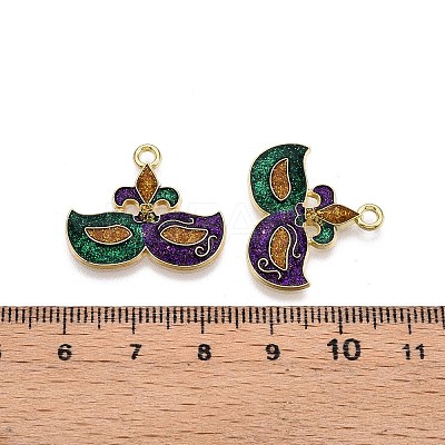 Carnival/Mardi Gras Theme Alloy Enamel & Glitter Powder Pendants ENAM-T020-53A-RS-1