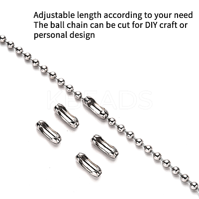 304 Stainless Steel Ball Chains and Ball Chain Connectors Set CHS-YW0001-01C-1