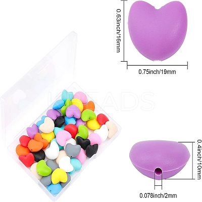 48Pcs 12 Colors Food Grade Eco-Friendly Silicone Focal Beads SIL-CA0001-43-1
