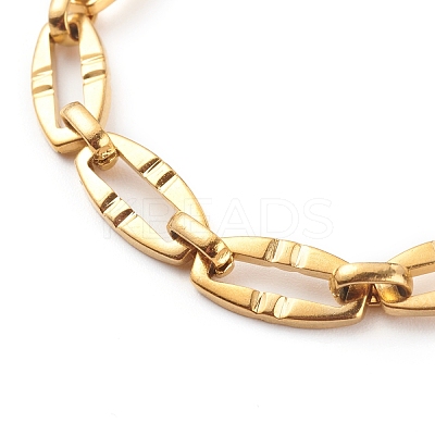 304 Stainless Steel Oval Link Chain Bracelets X-BJEW-JB06101-01-1