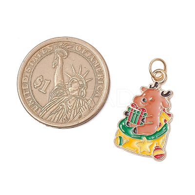 10Pcs Christmas Alloy Enamel Pendants PALLOY-JF04133-1