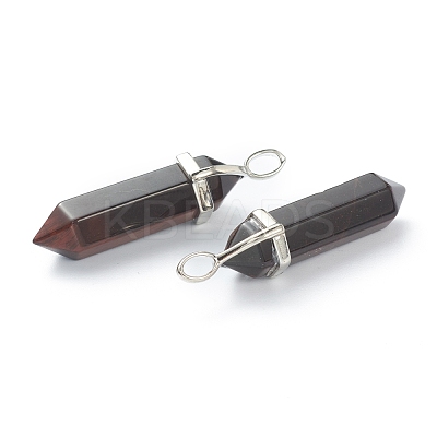 Dyed & Heated Natural Red Tiger Eye Pointed Pendants G-M378-01P-A20-1
