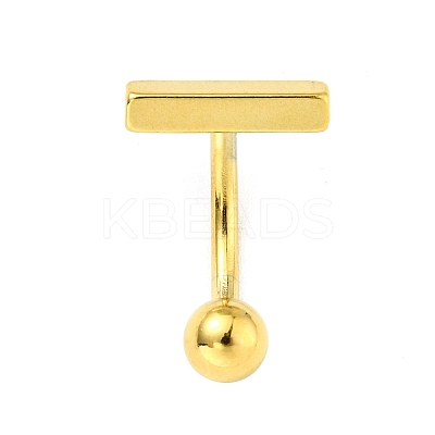 304 Stainless Steel T-Shaped Curved Barbell LS-AJEW-G041-04G-1