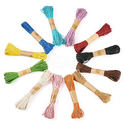 12 Rolls 12 Colors Twisted Straw Paper Cords OCOR-TA0002-96-1