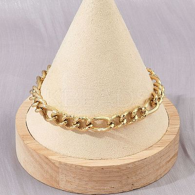 304 Stainless Steel Figaro Chain Bracelets for Women Men BJEW-Z143-20G-1