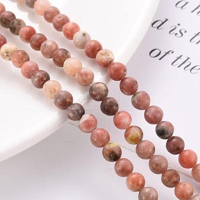 Round Natural Maible and Sesame Jasper/Kiwi Jasper Beads Strands G-S170-6mm-1