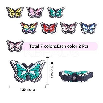 14Pcs 7 Colors Silicone Beads JX752A-1