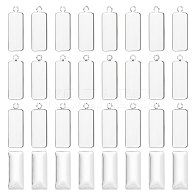 30Pcs 304 Stainless Steel Pendant Cabochon Settings STAS-UN0063-45-1
