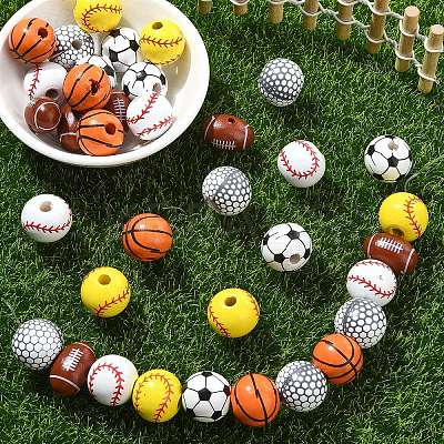 DIY Sports Natural Wood & Jute Cord Pendant Decoration Making Kits WOOD-YW0010-55-1