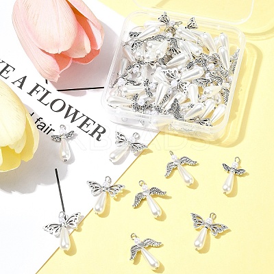 50Pcs 3 Style Angel Plastic Imitation Pearl Pendants PALLOY-FS00026-1