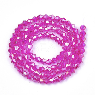 Electroplate Glass Beads Strands X-EGLA-Q118-4mm-A01-1