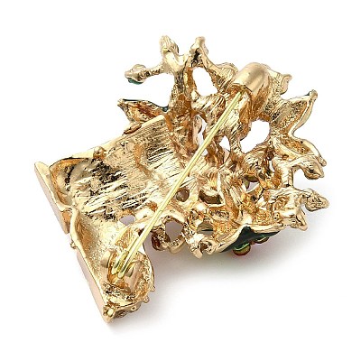 Christmas Alloy Colorful Rhinestone Brooches LS-JEWB-U009-10F-1