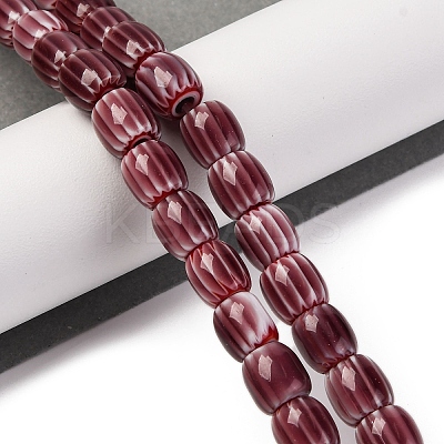 Handmade Lampwork Chevron Beads Strands LAMP-K041-01B-02-1