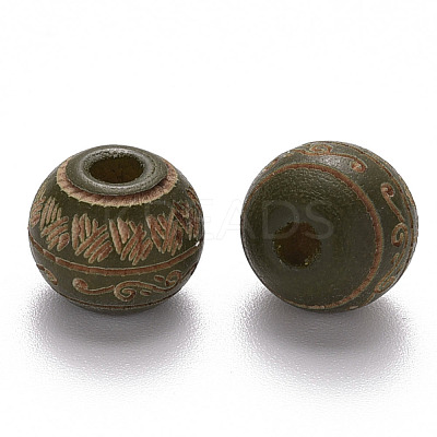 Painted Natural Wood Beads WOOD-N006-02A-11-1