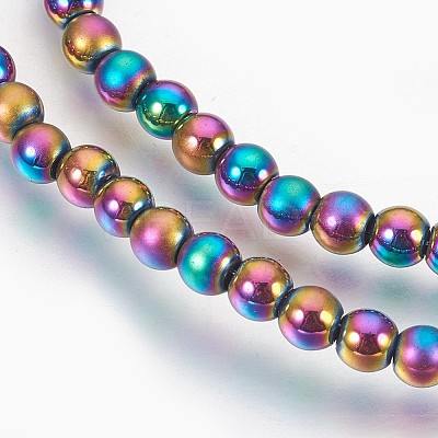 Electroplate Non-Magnetic Synthetic Hematite Beads Strands G-F585-B-4mm-1