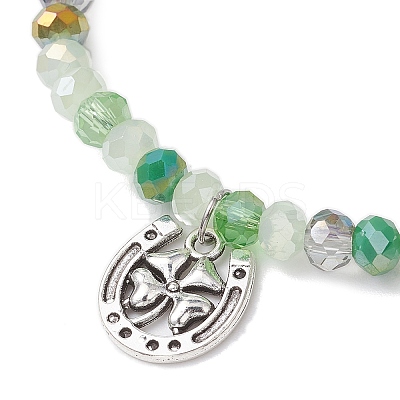 5Pcs Alloy Clover Charm Bracelets BJEW-JB11727-1