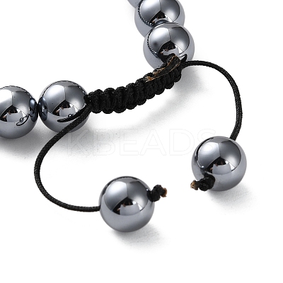 Natural Terahertz Stone Braided Beaded Bracelets for Men Women BJEW-G728-01-1