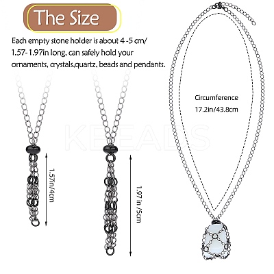 2Pcs 2 Style Brass Braided Macrame Pouch Empty Stone Holder for Pendant Necklaces Making NJEW-SZ0001-65B-1
