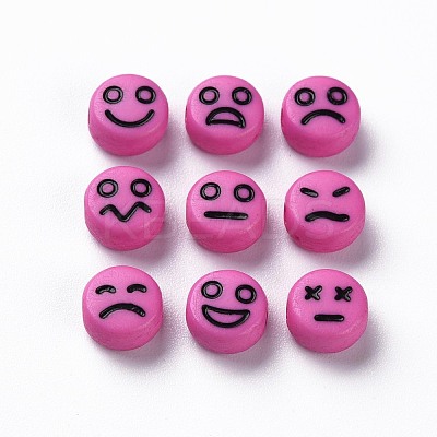 Opaque Camellia Acrylic Beads X-MACR-N008-42-C07-1