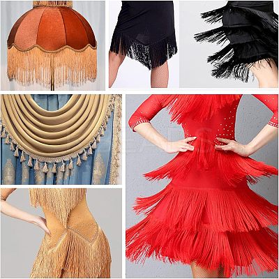 Polyester Latin Fringe Lace OCOR-WH0066-09A-1