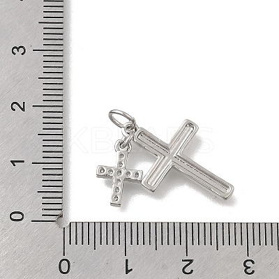 Brass Micro Pave Cubic Zirconia Pendants KK-D431-070P-1