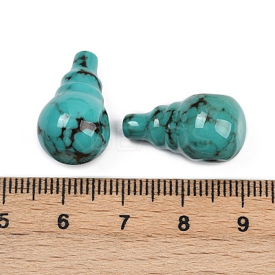 Dyed Synthetic Turquoise 3 Hole Guru Beads G-C198-01A-07-1