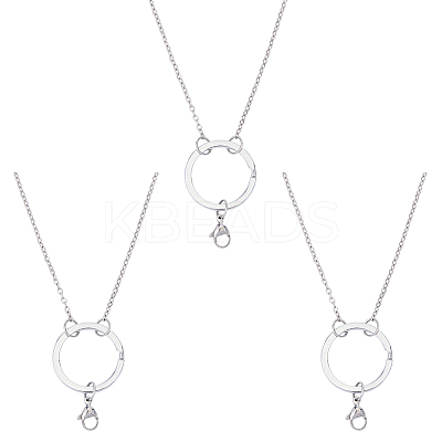 3Pcs 304 Stainless Steel Cable Chain Necklaces Making NJEW-DR00012-1
