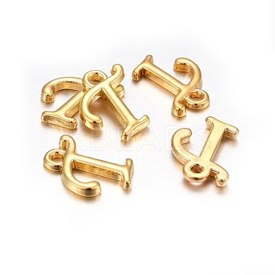 Golden Plated Alloy Letter Pendants X-PALLOY-J718-01G-T-1