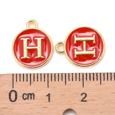 Golden Plated Alloy Enamel Charms ENAM-S118-03H-1