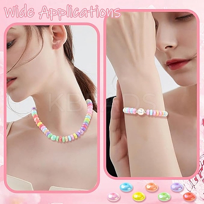 700Pcs 7 Colors UV Plating Opaque Acrylic Beads MACR-YW0004-82-1