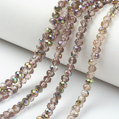 Electroplate Transparent Glass Beads Strands EGLA-A034-T4mm-R06-1
