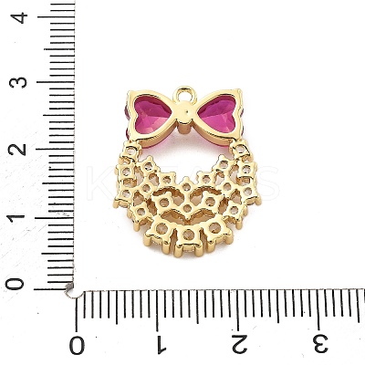 Brass Micro Pave Cubic Zirconia Pendants KK-L228-26G-1