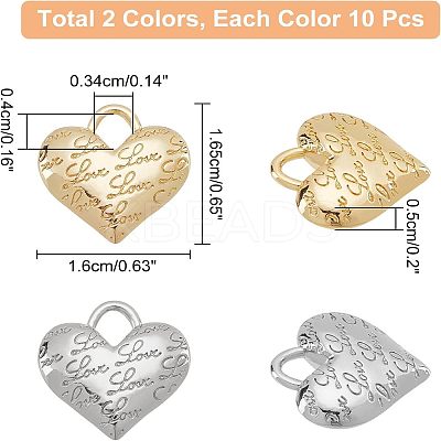 20Pcs 2 Colors Alloy Pendants FIND-NB0002-39-1