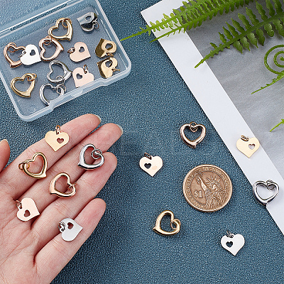 24Pcs 2 Style 304 Stainless Steel Pendants STAS-GA0001-19-1