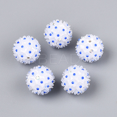 Handmade Polymer Clay Rhinestone with Resin Daisy Flower CLAY-T022-02C-1
